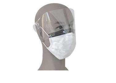 3 van het het Gezichtsmasker van vouwearloop Chirurgische Beschikbare Antibacterieel met Duidelijk Plastic Schild
