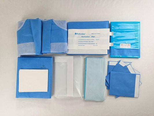 Eenmalige draperies voor algemene chirurgie Blauw Groen Wit Steriele chirurgische draperies voor de operatiekamer en patiëntbescherming